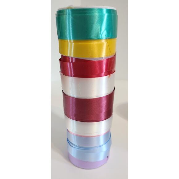 Ribbon Rolls Lot 15 Gift Wrap Craft Stamping Assorted Colors Widths Textures - Picture 5 of 7